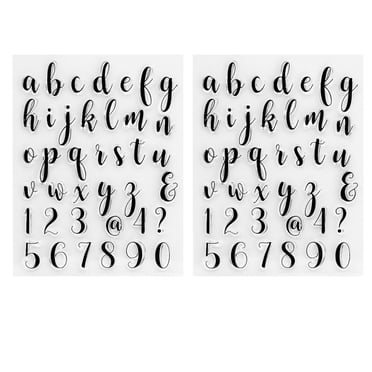 KAKOWELY 2 Ensembles de Timbres Transparents Motifs Alphabet Timbres Scrapbooking Timbres Transparents pour Bricolage,7.09x"X5.51"X0.12 Pouces