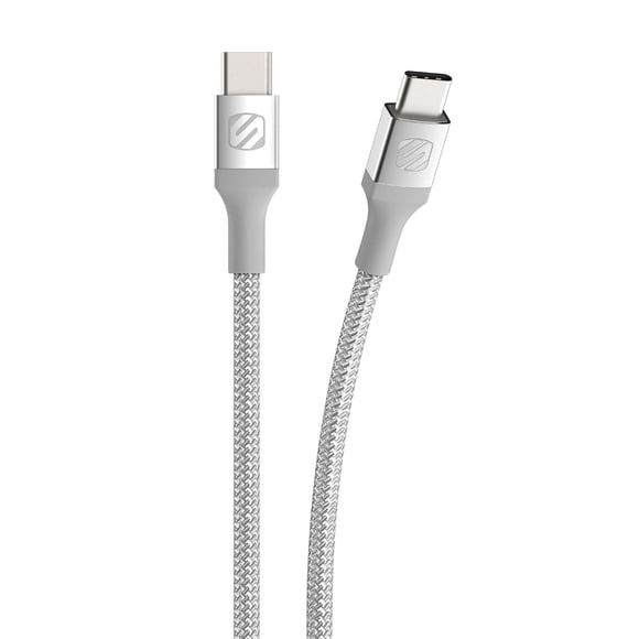 Scosche CCB10SR-SP Strikeline Premium USB-C to USB-C Charge & Sync Braided Cable 10-ft. Silver