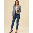 thumbnail image 3 of INSPIRE CHIC Blazer à Rayures pour Femmes à Revers Cranté, Fermeture à Boutons, 3 of 6