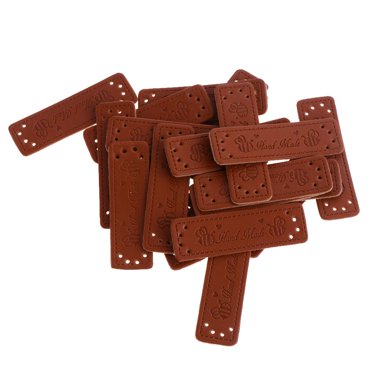 simhoa 20pcs Handmade Label PU Leather Tag Clothes DIY Jeans Bag Sewing Knitting Crafts