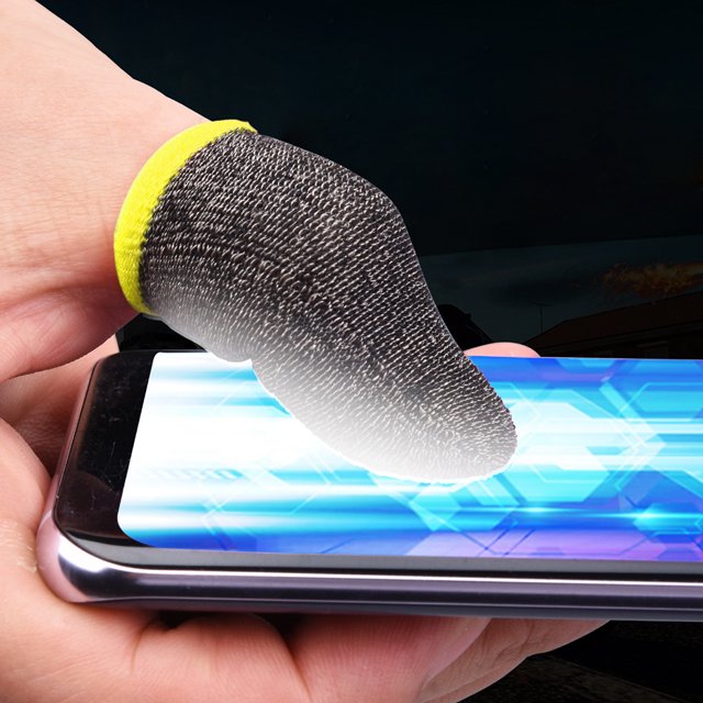 2 Pcs Manchons de Bout de Doigt de Jeu Résistants à la Transpiration Respirants Gants de Protection d'Écran Kit de Tricot Pièces de Rechange de Jeu Portable Jaune