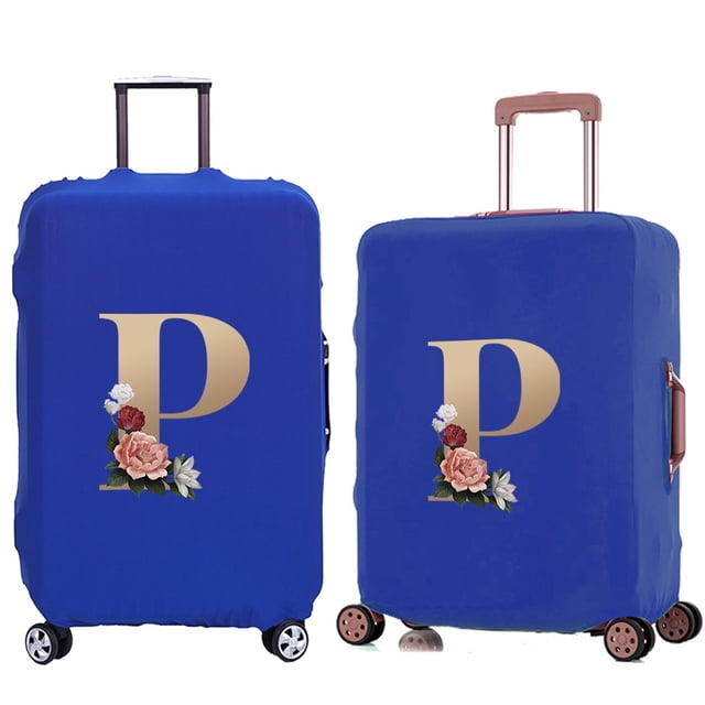 Luggage Cover Travel Suitcase Protective Cover for Trunk Case 18 '' -28 '' Foldable Elastic Suitcase Cover Gold Pattern 8gold P S