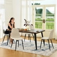 thumbnail image 1 of Homy Casa 63 inch Modern Dining Set, Dining Table with 4 Chairs, Beige Fabric, 1 of 10