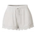 thumbnail image 2 of Dealovy Pajamas Shorts for Women Plus Size Drawstring Elastic High Waisted Lace Bottom Comfy Lounge Shorts, 2 of 3