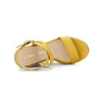 thumbnail image 4 of BLISSFUL STEP Chaussures pour Femmes Sandales Espadrilles à Talon Compensé Slingback à Brides Croisées Jaune 7, 4 of 6