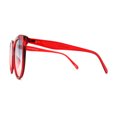 thumbnail image 4 of Womens Oversize Nerdy Round High Temple Horn Rim Sunglasses Red Black Red, 4 of 4