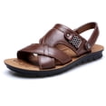 thumbnail image 4 of LSLJS Men's Sandals, Men's Fashion Breathable Leather Beach Sandals Shoes Slides Outdoor Slippers, 4 of 8