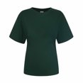 thumbnail image 4 of Yuyuzo Chemises d'Été pour Femmes Col Rond Manches Courtes Tee Tops Blouses Amples Unies, 4 of 5