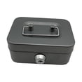 thumbnail image 2 of Cash Box with Lock Locking Small Metal Trinket Holder Money Saving Box Case Lock Gray, 2 of 9