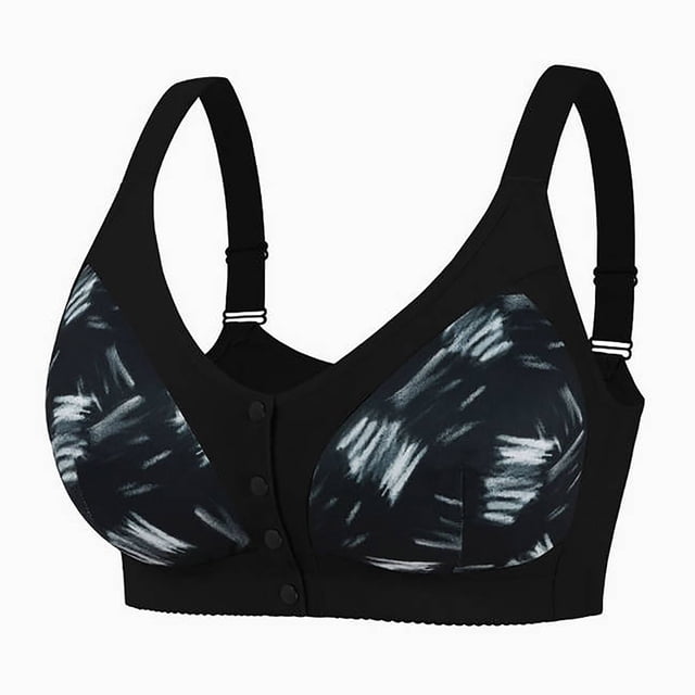 Posijego Plus Size Everyday Bra for Women Wireless Front Closure Bra Full Coverage Push-Up Support Bras