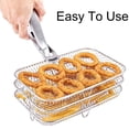 thumbnail image 2 of CUITING Air Fryer Rack for Ninja DZ201 Foodi and Ninja DZ401 Foodi Stackable Square Rack Stainless Steel Multi-Layer Dehydrator Air Flow Rack Air Fryer Accessories, 2 of 10
