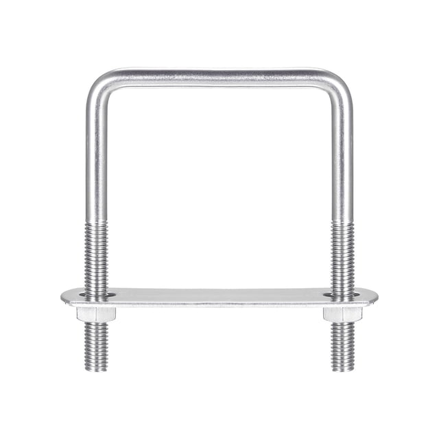 Unique Bargains Square U-Bolts 2 Sets 72mm Inner Width 100mm Length M8 304 Stainless Steel U Clamp Bolt