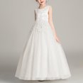 thumbnail image 2 of LOVZFMLL Jupe Princesse à Nœud pour Filles, Été, Manches Courtes, Volants, Dentelle, Col Rond, Broderie, en Maille, 2 of 5