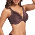 thumbnail image 4 of fheaev Summer Savings Clearance Front Closure Bras For Women Full Coverage Plus Size Bralette Bra Women's Solid Color Lace Bra Front Button Large Size Steel Ring Underwear Women Daily Bras, 4 of 9