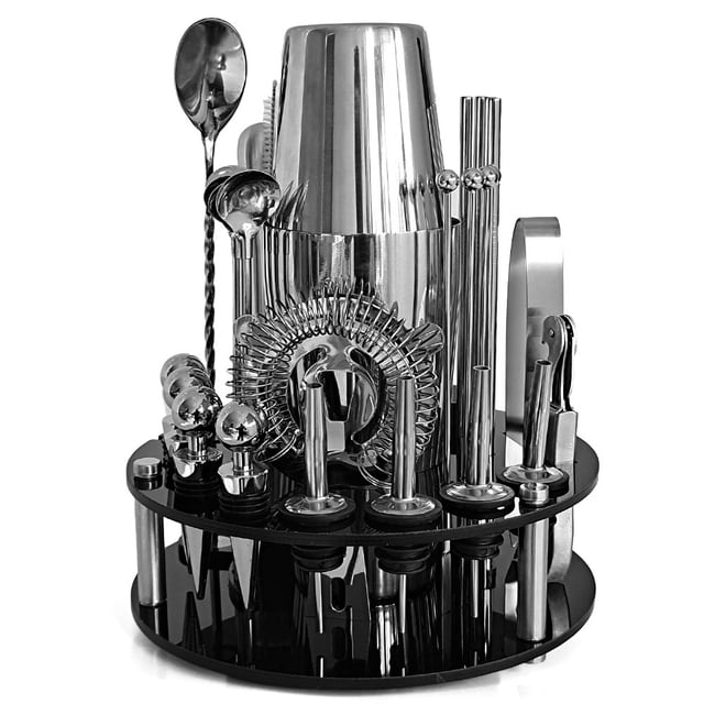 Amdohai Ensemble de Cocktail de Bar 30 Pcs Boston Shaker Kit de Fabrication de Boissons Mélangeur en Acier Inoxydable Fabrication Cadeau