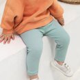 thumbnail image 2 of Leggings for Toddler Girls Ribbed Footless Tights Solid Color Strethcy Ankle Length Pants, 2 of 4