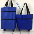 thumbnail image 2 of TFixol B11-46 Sac de Chariot de Magasinage Portable Multifonction Sac Fourre-Tout Oxford Pliable Panier d'Achats Sacs d'Épicerie Réutilisables avec Roues Chariot d'Épicerie Roulant, 2 of 6