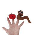 thumbnail image 1 of serony Ensemble de 2 Pcs Marionnettes à Doigt Conte Marionnettes à Doigt Conte Ver et Apple, 1 of 9