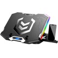 thumbnail image 1 of Ice Coorel Gaming Laptop Cooling Pad 15-17.3 Inch Laptop Fan With 6 Rgb Cooling Fans Laptop Cooling Stand With 6 Height Adjustable Laptop Cooler With Lcd Screen 2 Usb Ports Phone Stand, 1 of 1