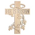thumbnail image 1 of [CLEARANCE]Wooden Easter Door Hanger Hand Carved Cross Hanging Wall Sign Religious Spring Door Hanger Decoration Easter Christian Decoration Lightweight Rustic Cross Easter Sign Decor, 1 of 6