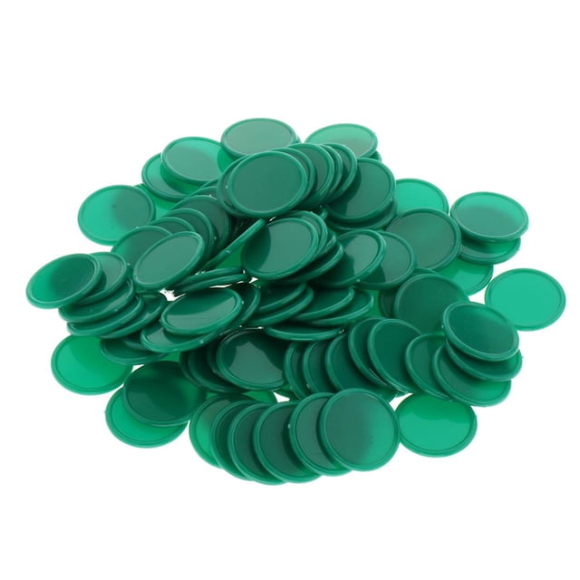 KLKCMS 25MM barreled Plastic Chip money 100 a barrel Concave Edge Green