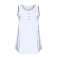 thumbnail image 4 of Dealovy Camisoles Grande Taille pour Femmes Décontractées Sans Manches à Encolure Dégagée avec Boutons Froncées de Couleur Unie Amples et Fluides, 4 of 5