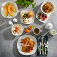 thumbnail image 3 of Gibson Home Classic Pearl Square 39 Piece Fine Ceramic Dinnerware Set, White, 3 of 3