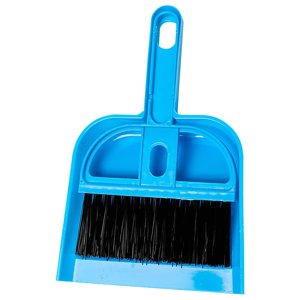 Petit poêlon et pinceau,Mini Ensemble de balais et de pans de poussière, balai de petites mains en plastique et bac à brosses ComboMini Pousse de salle de bains pour le nettoyage de la maison Claviers de table Canapé bureau, couleur de rando 1PCS