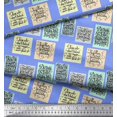 thumbnail image 3 of Soimoi Blue Georgette Viscose Fabric Motivational Quotes Text Print Fabric by the Yard 42 Inch Wide, 3 of 5