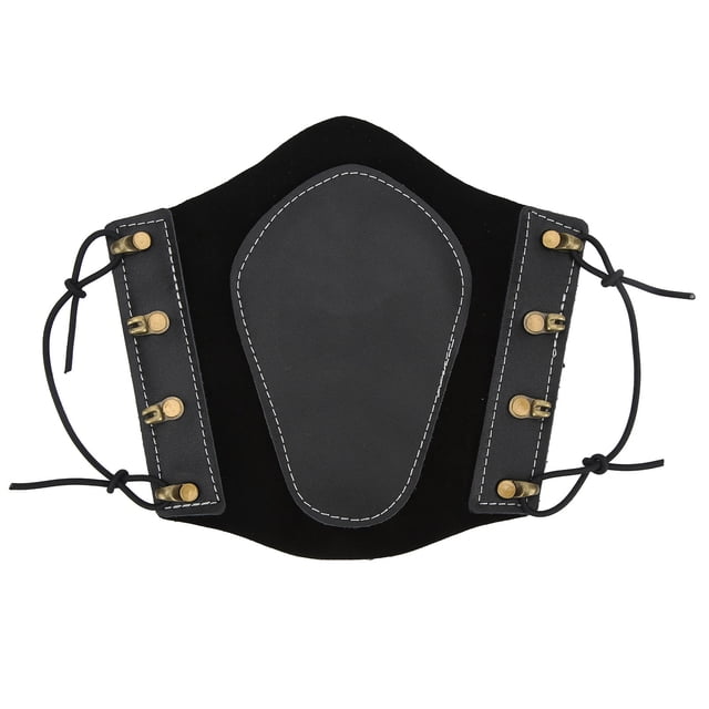 PU Leather Arm Guard, Cowhide Material Brass Decorative Buckle Arm Guard Protection Retro Beautiful Strong Force For Competitive Bow Black