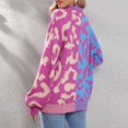 thumbnail image 4 of 2025 Leopard Print Button Up Knit Long Cardigan Long Sleeved Jacket for Cardigan Sweater Open Front, 4 of 8