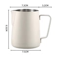 thumbnail image 3 of Hearth & Gear Milk Frother Cup Milk Frother Cup Stainless Steel Milk Frother Cup Large Metal Milk Frother Cup Steaming Pitcher For Coffee Milk Large Glass Food Storage Containers And Mug Set Large, 3 of 6
