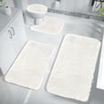 thumbnail image 4 of Meitianfacai Solid Color Bath Mats 4 Set Bathroom Rugs For 4 Pcs Toilet Mats Universal Soft Comfortable Water Absorption Non-Slip Thick Machine Washable Easier To Dry Dark, 4 of 8