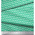 thumbnail image 2 of Soimoi Green Moss Georgette Fabric Texture & White Star Printed Fabric 1 Yard 42 Inch Wide, 2 of 3