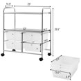 thumbnail image 2 of Patiojoy 4-Drawer Rolling Storage Cart Metal Rack Organizer Shelf with Wheels Clear, 2 of 5
