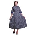 thumbnail image 1 of Bimba Check Printed Roll Up Sleeves Button Down Mid-Calf Women Shirt Dress-Medium, 1 of 5
