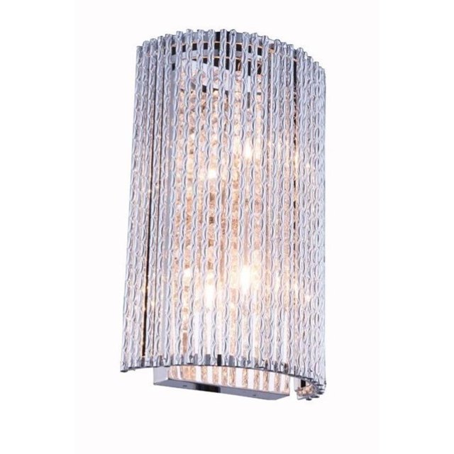 Elegant Lighting Influx Contemporary 2 Light G9 Royal Crystal Chrome Wall Sconce