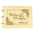 thumbnail image 1 of Wooden Wedding Guest Book Personalized Name And Date Rustic Wood Engraved Advice Book Photo Album, 1 of 6