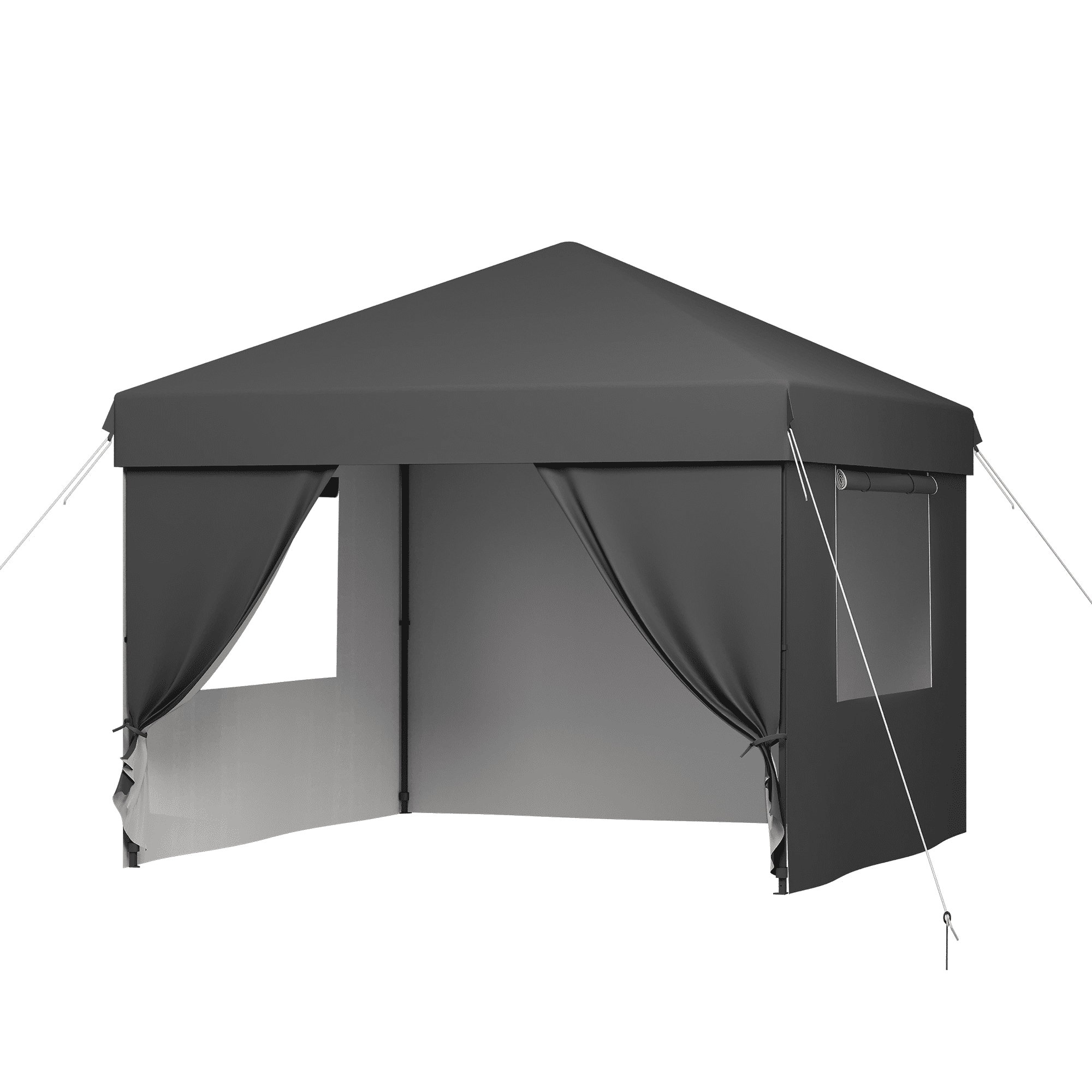 Tente à Auvent Escamotable – 10x10 Pi Imperméable et Résistante aux UV – Pavillon Robuste avec 4 Parois Latérales – Hauteur Ajustable – Comprend des Sacs à Roulettes et de Lest – Installation Rapide – Camping, Patio et Jardin – Bleu