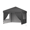 thumbnail image 1 of Tente à Auvent Escamotable – 10x10 Pi Imperméable et Résistante aux UV – Pavillon Robuste avec 4 Parois Latérales – Hauteur Ajustable – Comprend des Sacs à Roulettes et de Lest – Installation Rapide – Camping, Patio et Jardin – Bleu, 1 of 4
