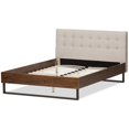 thumbnail image 4 of Baxton Studio Mitchell Tufted Queen Platform Bed in Beige and Brown, 4 of 7