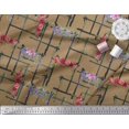 thumbnail image 2 of Soimoi Brown Rayon Fabric Geometric & Rose Floral Print Fabric by Yard 56 Inch Wide, 2 of 5