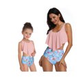 thumbnail image 3 of Mommy and Me Swimsuit Solid Color/Printed Bra Panty 2-Piece Bikini Set, 3 of 4