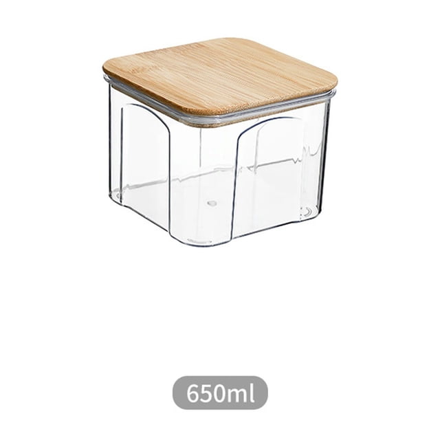 Ohufall Bamboo Cover Plastic Transparent Storage Tank Airtight Food Storage Containers For Five Grain And Miscellaneous Grain