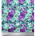 thumbnail image 1 of Soimoi Purple Heavy Satin Fabric Brush Stroke Abstract Print Sewing Fabric Yard 54 Inch Wide, 1 of 3