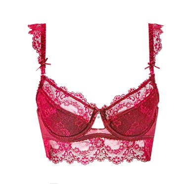 Varsbaby Women Push Up Embroidery Bras Underwear with Thin Cotton Cup