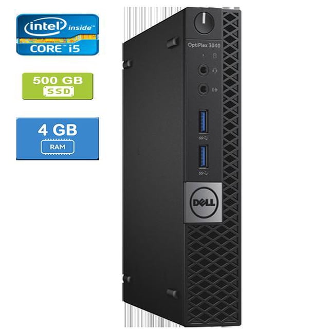 Refurbished: DELL 3040 MICRO Intel Core i5-6500 2.50 GHz, 4GB, 500GB SSD, Win 10 Pro