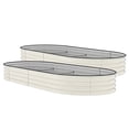 thumbnail image 1 of Raised Garden Bed – Galvanized Outdoor Large Planter Box – Rust-Resistant, Heavy Duty – Open Bottom, Easy Assembly – Flowers & Vegetables – Beige, Anti-Cut Strips – 300x120x45cm, 1 of 7