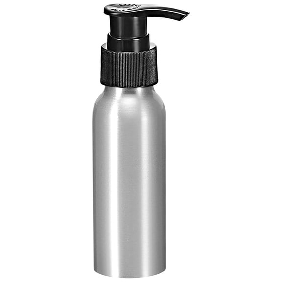 Unique Bargains Bouteille à Pompe en Aluminium 2.7oz/80ml avec Bouchon de Pompe, Contenant Vide Rechargeable Bouteille de Voyage