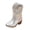 Silver, variant on Wxirdiow Toddler Little Boys Girls Cowboy Boots Children's Girls' Cowboy Boots Leather Mid Calf Outer Wear Fashionable Casual Slip Thick Heel Embroidered Boots Silver Size,8-9 Years